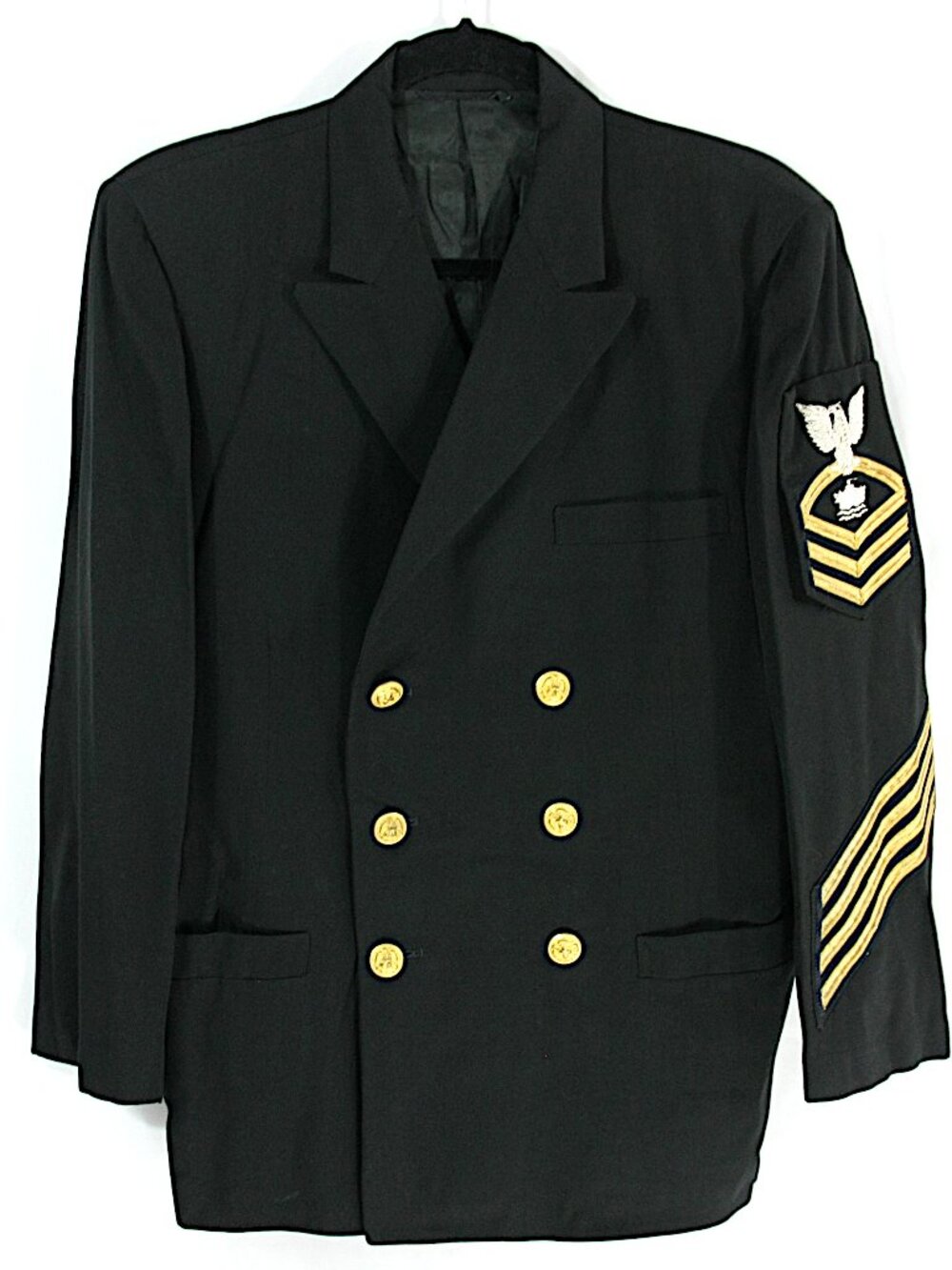 Vintage Davis Clothing Navy Officer Military Double Breasted Blazer Jacket 40